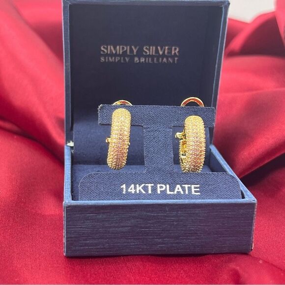 Gold Plated Hoop Earrings - Picture 2 of 7